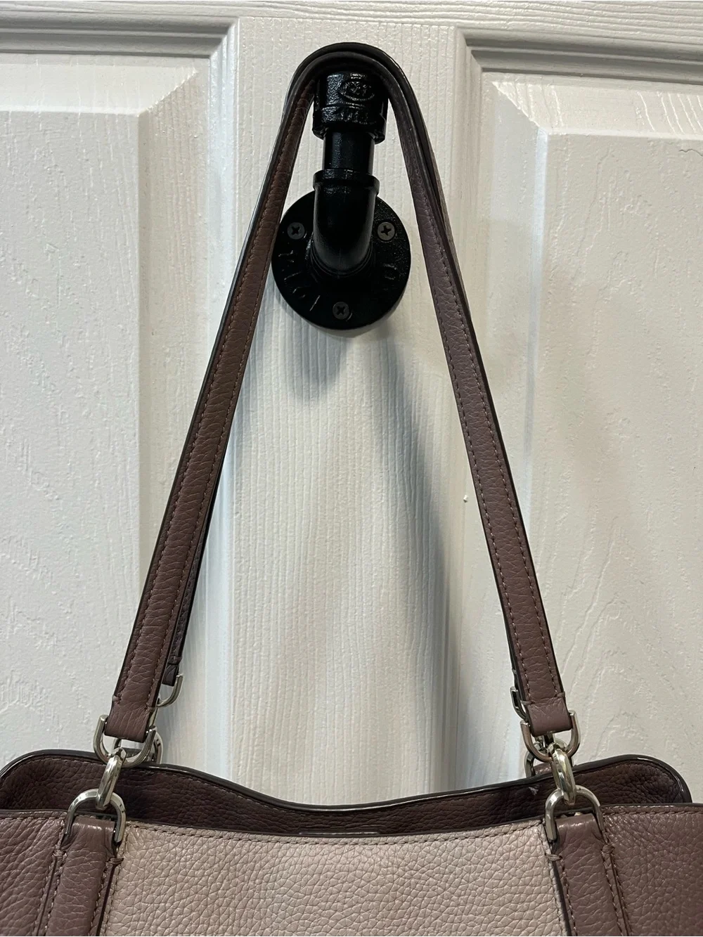 kate spade Jackson pebbled leather shoulder bag with snake-print accents